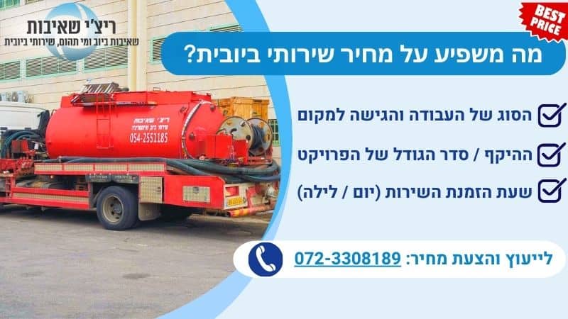 מחירון ביובית ריצי שאיבות